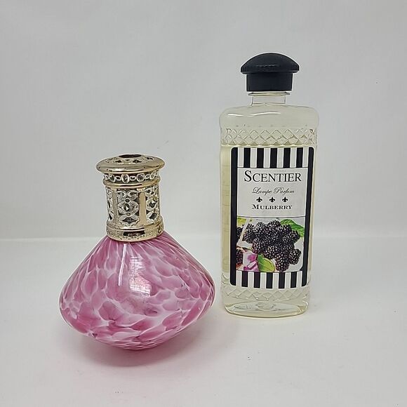 Scentier Lampe Large Pink and White W/ 18oz Scentier Mulberry Scented Oil